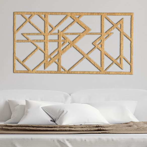 Fából készült, modern, geometrikus falikép