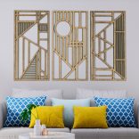 Geometrikus, három részes, modern falikép