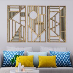 Geometrikus, három részes, modern falikép