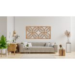 Modern, fából készült, geometrikus falikép