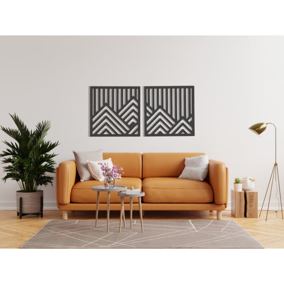 Hegyeket mintázó, két darabos falikép