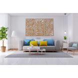 Három részes, fából készült, leveleket mintázó falikép