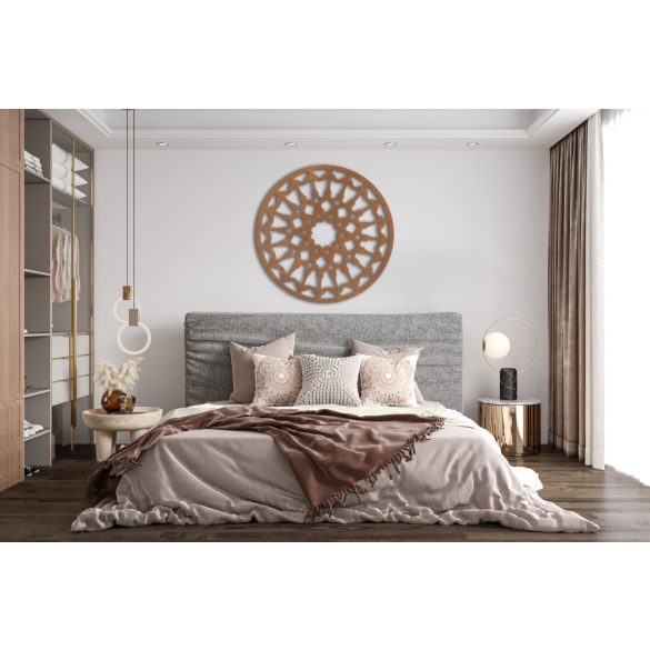 Elegáns, fából készült mandala faldekor
