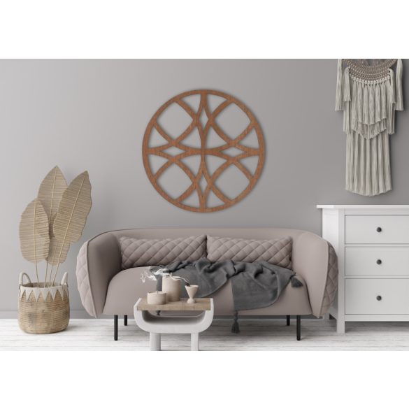 Fából készült mandala faldekor