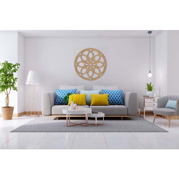 Fából készült, elegáns mandala falikép