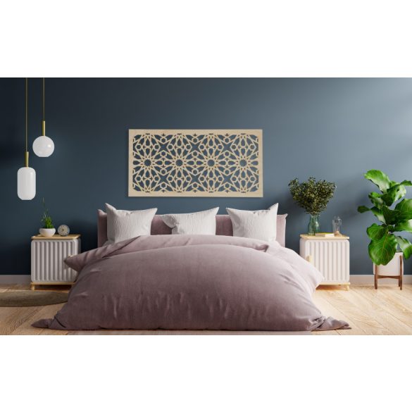 Marokkói mintás, fából készült faldekor