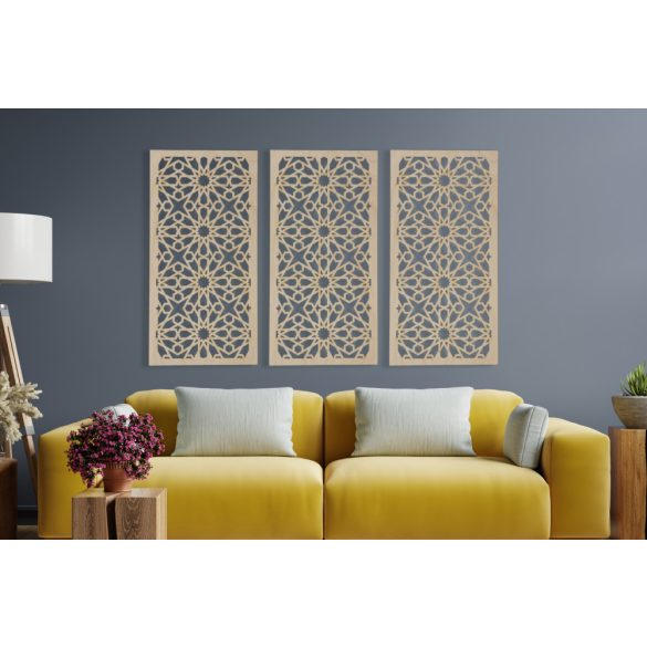 Három részes, marokkói mintás falikép