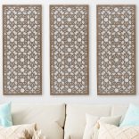 Három részes, marokkói mintás, elegáns, fából készült falikép