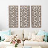 Három részes, marokkói mintás, elegáns, fából készült falikép