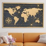 Fából készült világtérkép