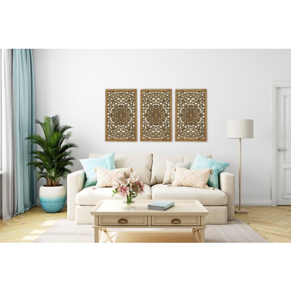 Három részes, elegáns mandala fából