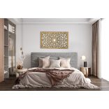 Fából készült, elegáns mandala, virág falikép