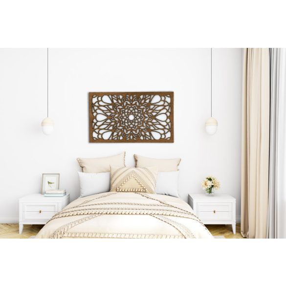 Virág mintás mandala fából