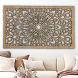 Elegáns, fából készült mandala, faldekor