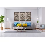 Elegáns, három részes, virágmintás, faldekor, mandala